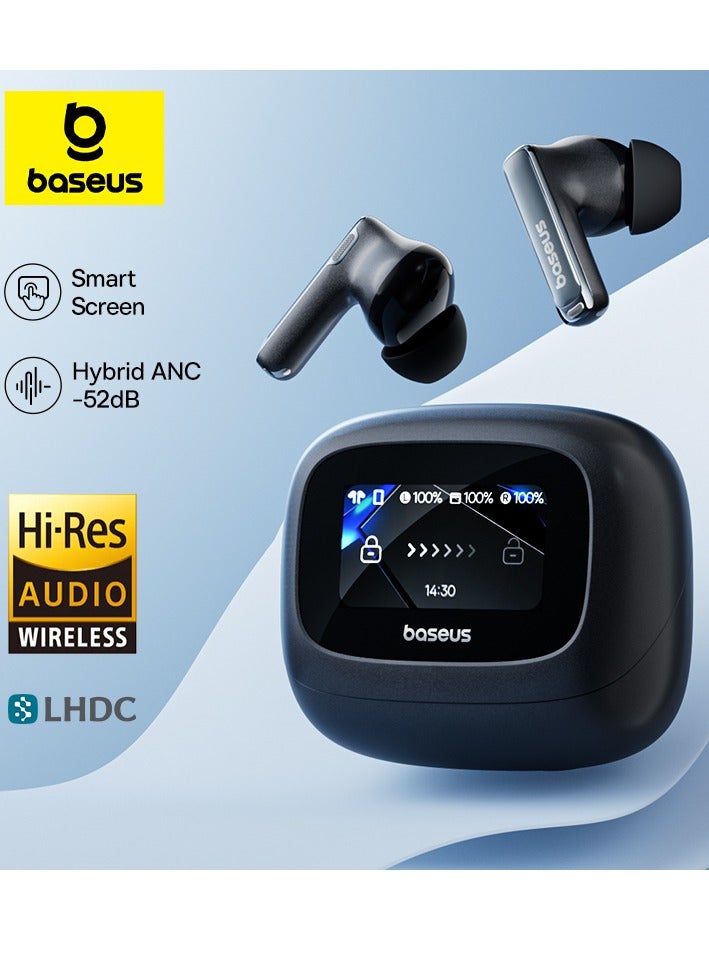 Bowie M2s Ultra True Wireless Earbuds with Hybrid Active Noise Cancellation -52dB, 4-Mic Environmental Noise Reduction, Ultra-Low Latency 0.06s for Gaming, Bluetooth 5.4, Fast Charging, 7H Playback (30H with Case), Touchscreen Charging Case, Hi-Fi Stereo Sound, Hi-Res Audio, Comfortable Fit, Voice Assistant (Black) Cosmic Black