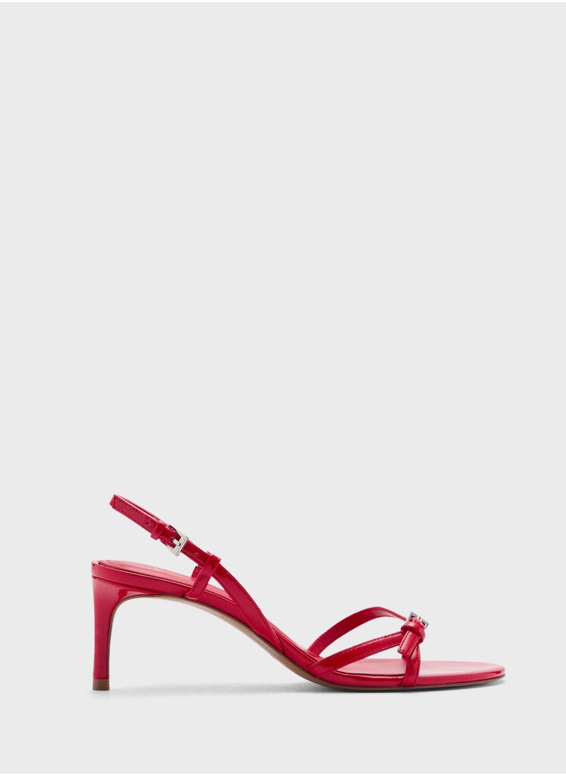 Heeled Sandals With Strap And Buckle