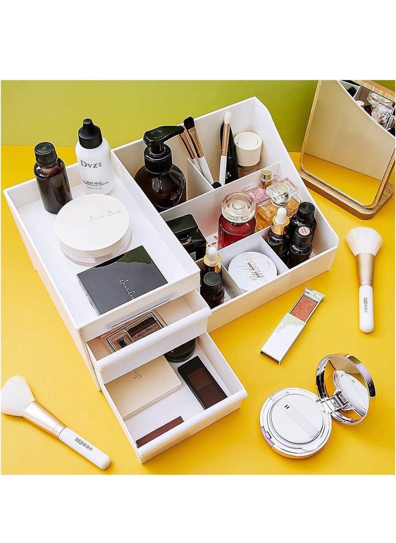 Stylish and Spacious Makeup Organizer with Drawers Ideal for Vanity Bathroom and Bedroom Storage