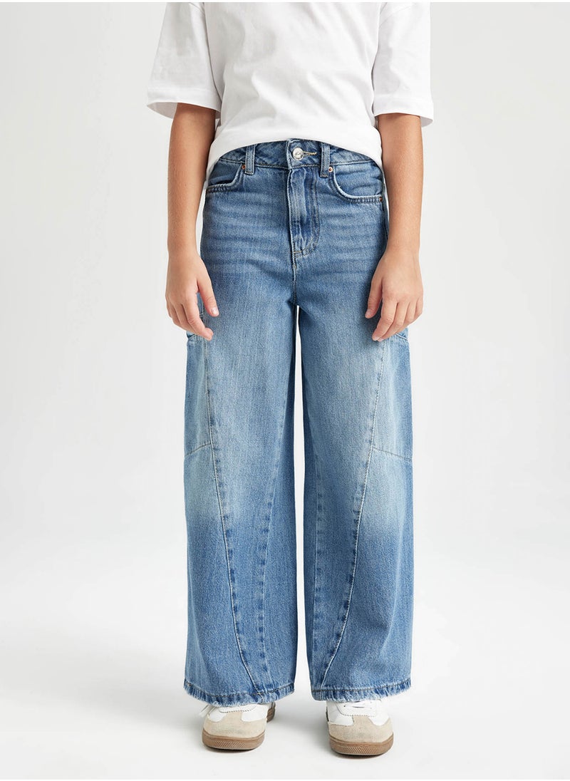 Wide Leg Cargo Pocket Baggy Jeans