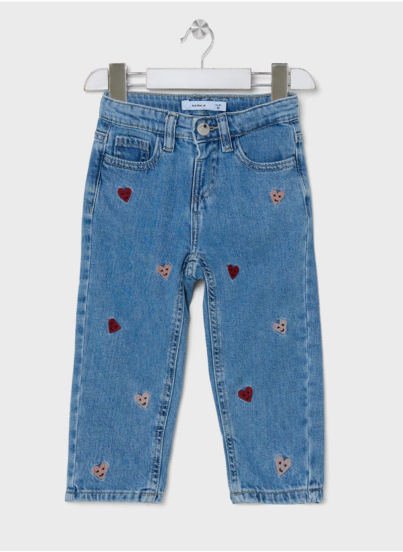 Kids Mom Embroidered Jeans