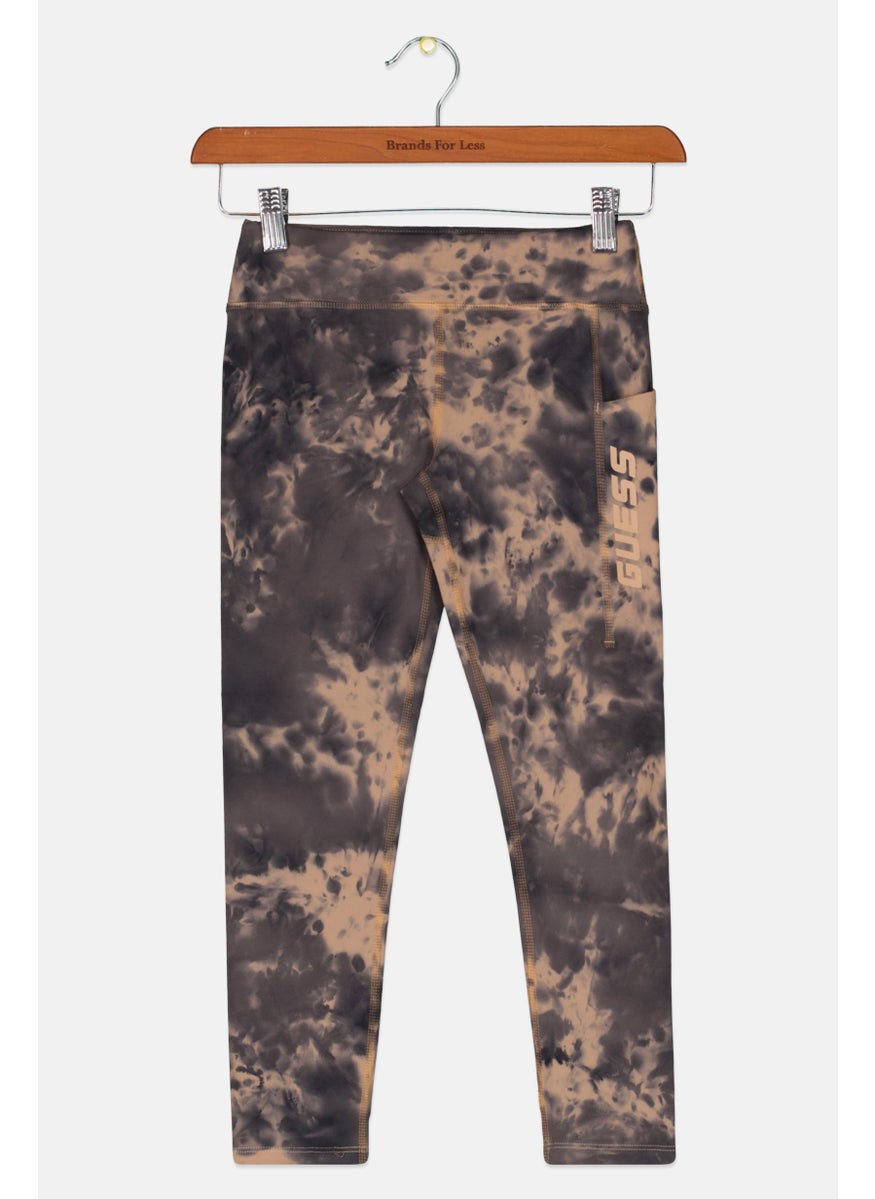 Kids Girl Tie Dye Sweatpants, Tan Combo