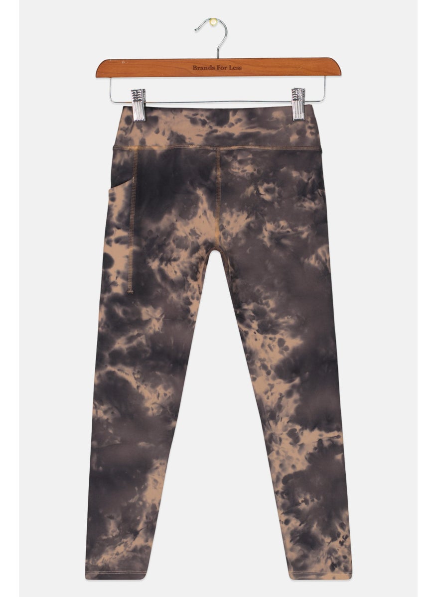 Kids Girl Tie Dye Sweatpants, Tan Combo