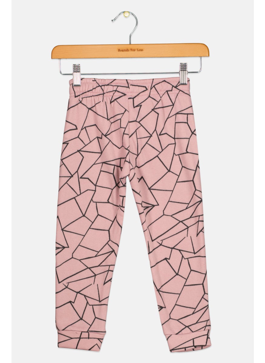 Toddlers Girl Geometric Print Sweatpants, Pink