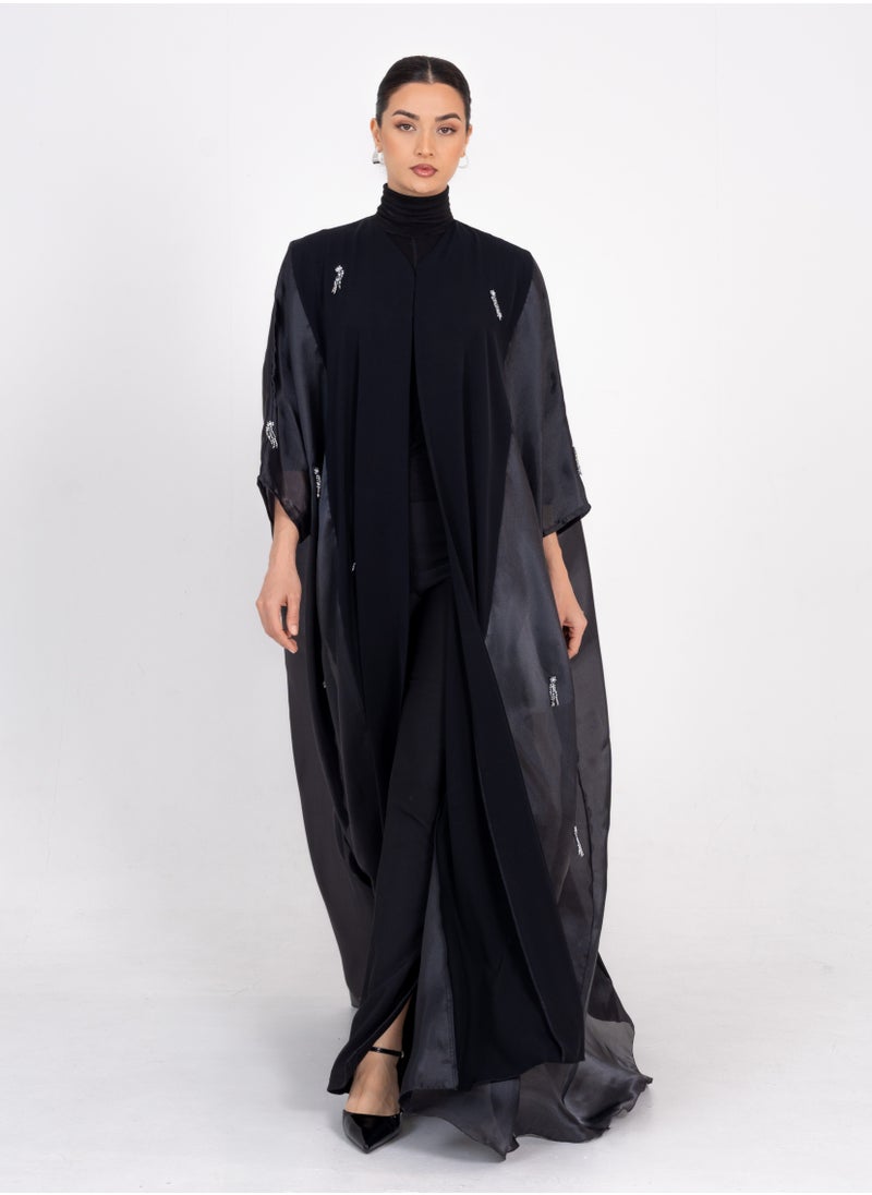 Royal Black Bisht with hand Embroidery