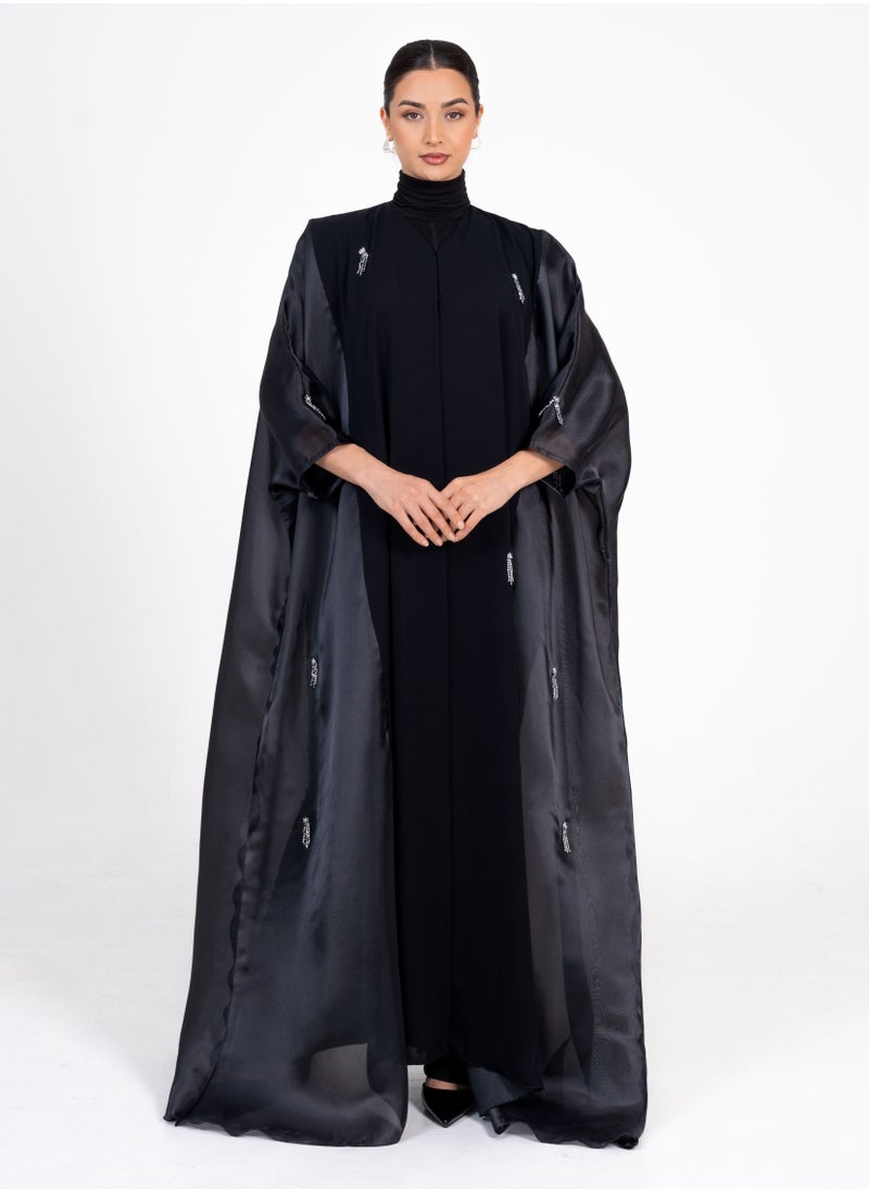 Royal Black Bisht with hand Embroidery