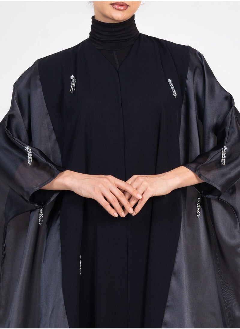 Royal Black Bisht with hand Embroidery