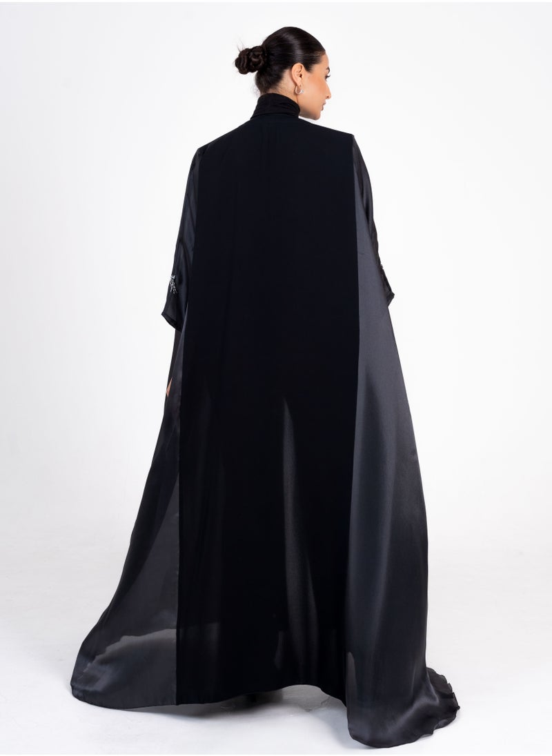 Royal Black Bisht with hand Embroidery