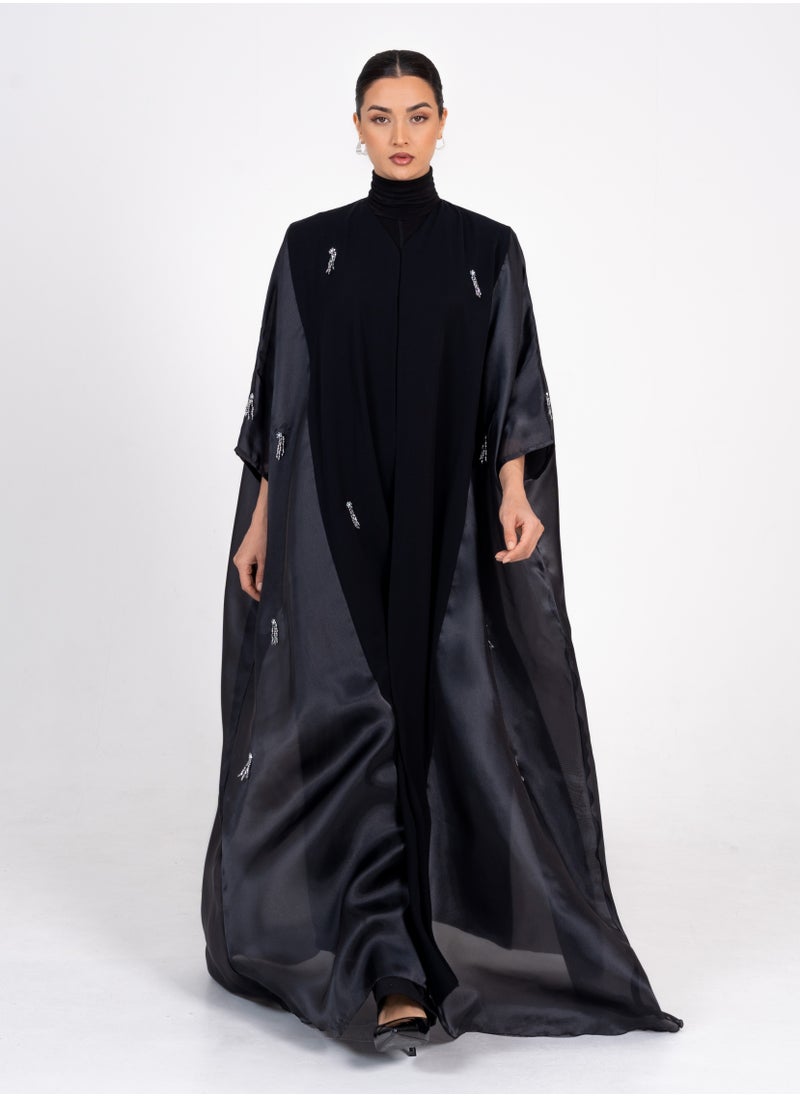 Royal Black Bisht with hand Embroidery