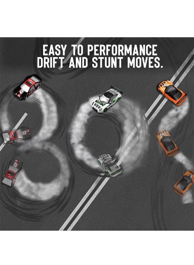 1:24 Scale RC Drift Car, 10MPH 4WD Remote Control Car with LED Light, Racing and Drifting Wheels, 2 Rechargeable Batteries, Toy for Boys, Girls, Kids - Green