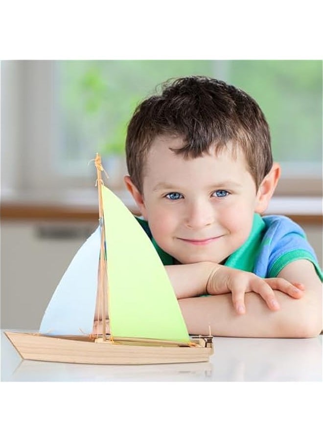 1pc 3D Puzzle Sailboat DIY Wood Sailboats Craft Mini Sailboat Model Decoration for School Craft Decor Projects (Random Color)