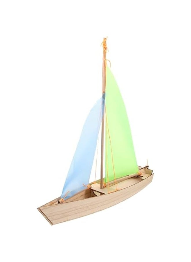 1pc 3D Puzzle Sailboat DIY Wood Sailboats Craft Mini Sailboat Model Decoration for School Craft Decor Projects (Random Color)