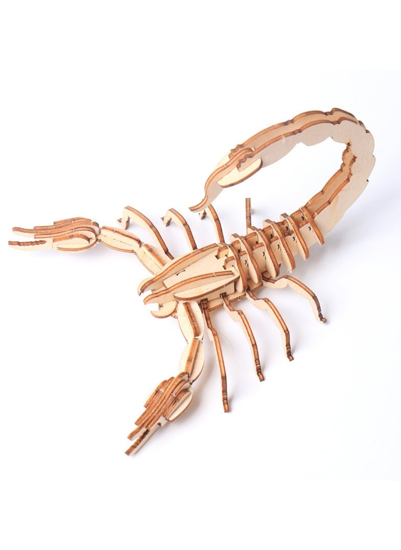 15CM 3D Wooden Insect Jigsaw Puzzle Scorpion Animal Skeleton Assembly Model Jigsaw Puzzle DIY Crafts Gift For Kids And Adults Teens Boys Girls