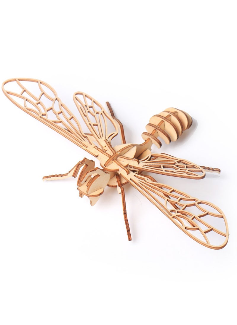 15CM 3D Wooden Insect Jigsaw Puzzle Bee Animal Skeleton Assembly Model Jigsaw Puzzle DIY Crafts Gift For Kids And Adults Teens Boys Girls