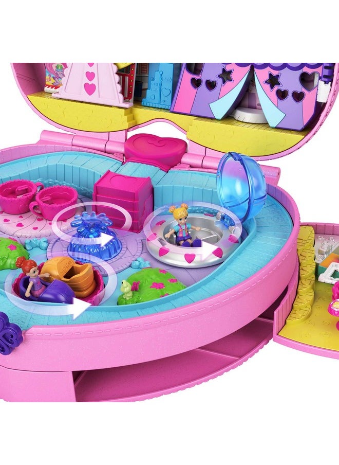 2 In 1 Travel Toy Playset With 2 Micro Dolls & Toy Cars Tiny Is Mighty Theme Park Backpack Compact