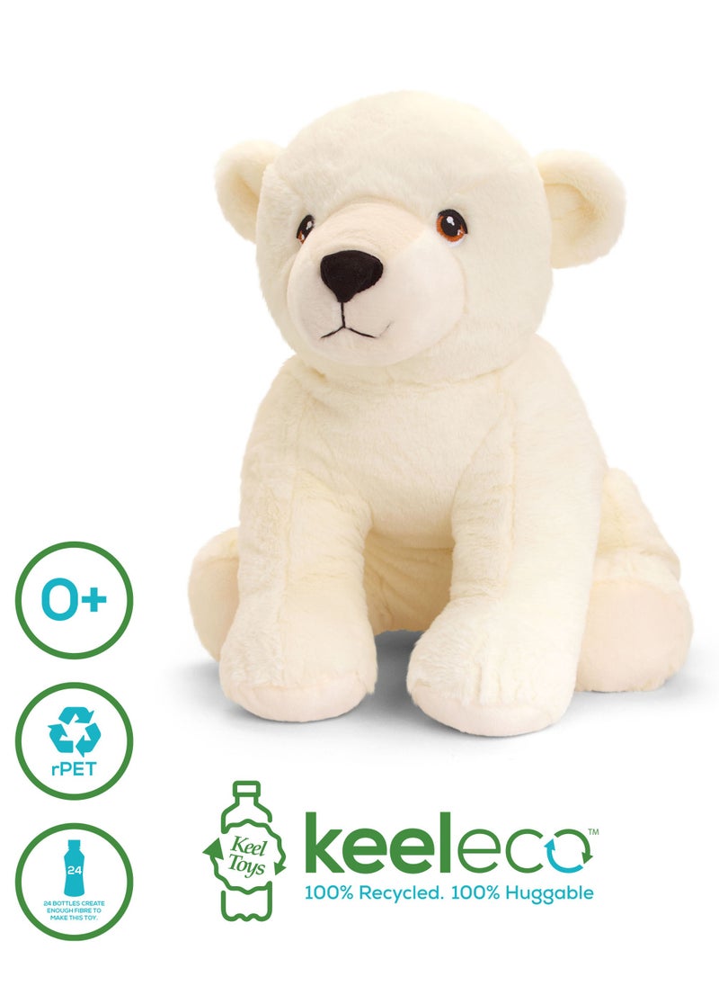 Keeleco Polar Bear 45cm | Soft Toy | Plush Toy | Gift for Kids and Adults