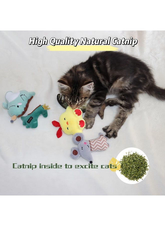 Generic Catnip Toys - 6Pcs Bite Resistant with Different Shapes Cat Toys for Indoor Cats, yellow,grey,green