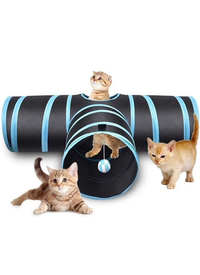 Alnicov Cat Tunnel Toy 3 WayT-Shaped Cat Tunnel Toys Outdoor Collapsible Crinkle Pet ToyLarge Indoor Foldable Play Tunnel Tubes