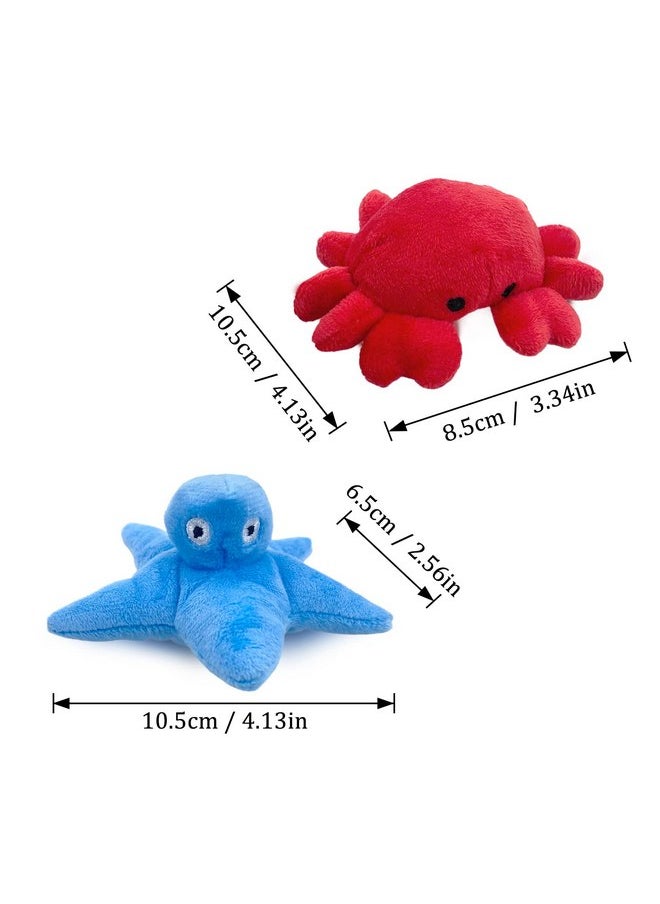 Andiker Cat Catnip Toys, 2Pcs Soft Crab&Starfish Plush Cat Toys for Indoor Cats Cute Catnip Chew Toys PP Cotton Filled Pet Toys for Kitten Gifts and Cat Lovers Interactive Catnip Toys (Crab+Starfish)