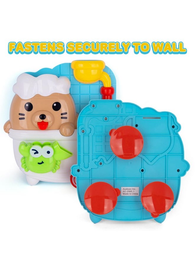 ArtCreativity Sea Lion Bath Toy for Kids - Waterfall Bath Toy with Bobbing Crab, Spinning Wheel, and Strong Suction Cups - Fun Suction Bath Toys for Toddler Tub Time Ages 1 2 3 4 5