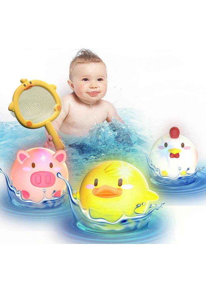 Bath Toys,Light Up Bath Toys,Flashing Color Changing Light in Water,Bathtub Shooting Game，Baby and Toddler Bath Toy, Baby Bath Toys for Kids Ages 1-3，Dive and Catch Game，Baby Bath Toys for6-12Months