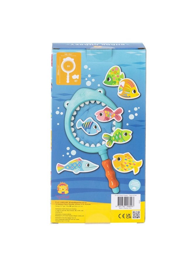 Tiger Tribe: Shark Chasey - Catch a Fish ECO - Fun Bath Time Toy, Scoop & Catch The Fish with The Shark Mouth Net, Toddlers & Kids Ages 3+