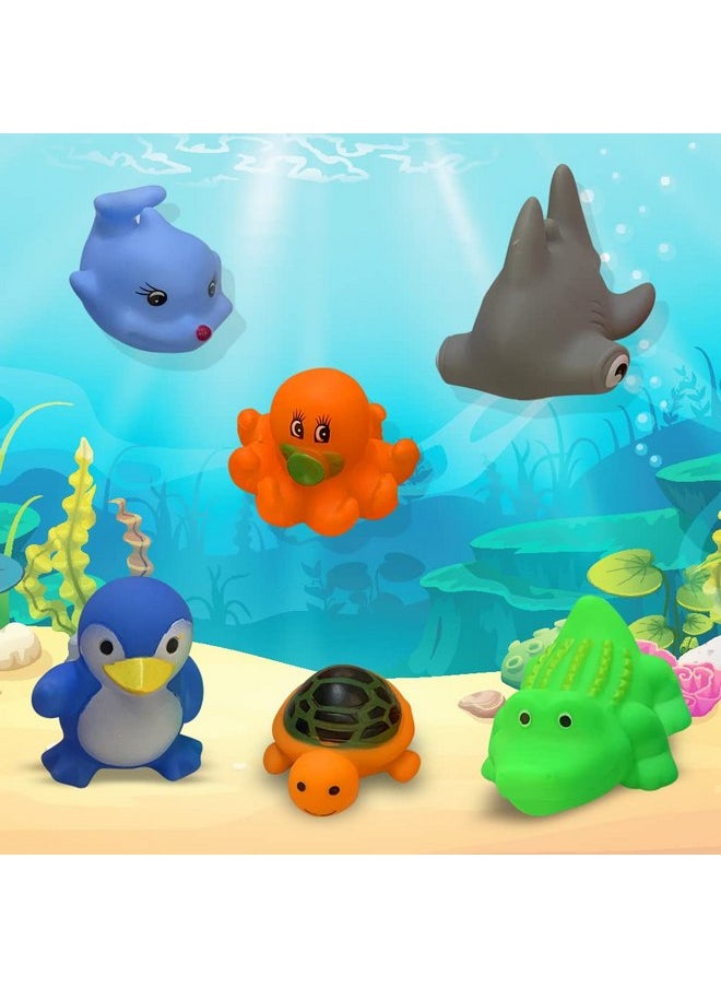 ArtCreativity Vinyl Sea Animals, Pack of 12 Assorted Squeezable Toys, Aquatic Birthday Party Favors for Kids, Fun Bath Tub and Pool Toys for Children, Educational Learning Aids for Boys and Girls