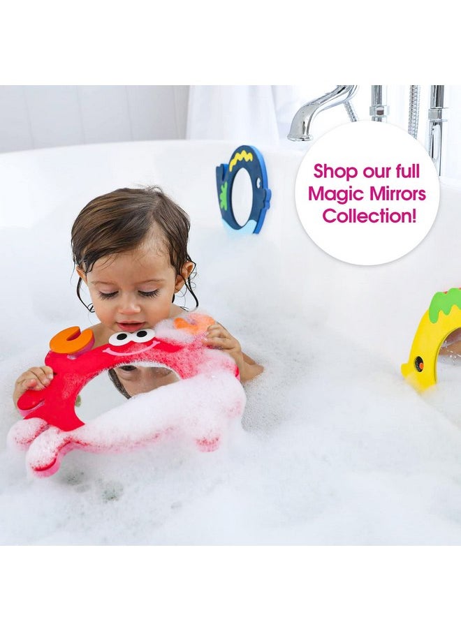 Edushape Magic Mirror Shapes, Crab Baby Mirror - Baby Bath Foam Toys Mirror - Stick-On Removable Baby Foam Bath Toys for Toddlers 1-3 - Learning Bath Toys Foam Mirror - Cause, Effect, Cognitive Skills