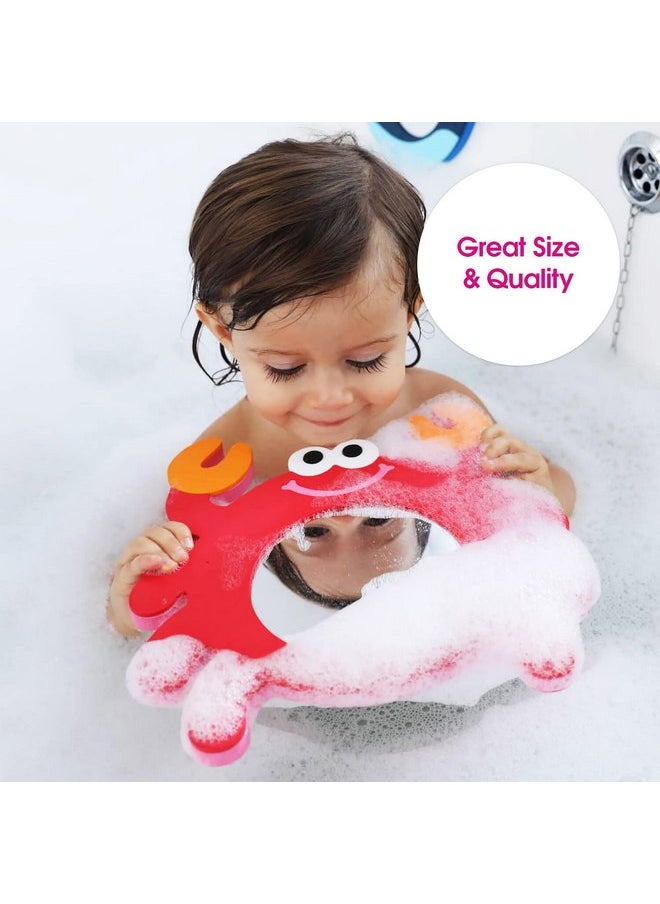 Edushape Magic Mirror Shapes, Crab Baby Mirror - Baby Bath Foam Toys Mirror - Stick-On Removable Baby Foam Bath Toys for Toddlers 1-3 - Learning Bath Toys Foam Mirror - Cause, Effect, Cognitive Skills