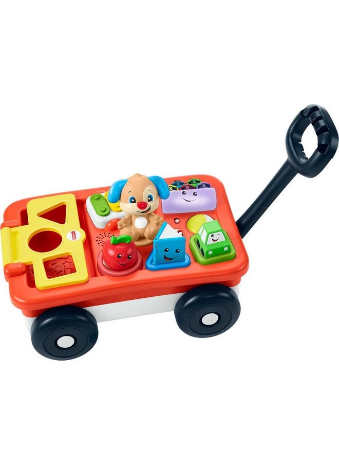 Fisher-Price Baby & Toddler Toy Laugh & Learn Pull & Play Learning Wagon Musical Pull-Along with Activities for Infants Ages 6+ Months