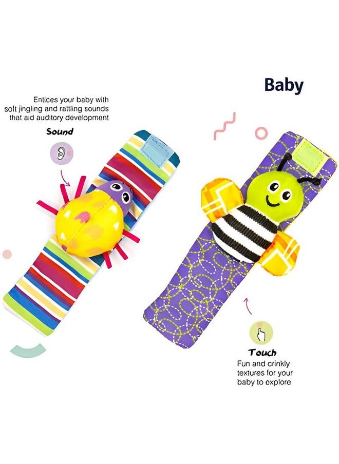 Generic baby sock, for babys between 0-12 months and watchbands with rattle, learning toy, Educational baby Watchbands Sock Set baby Sock with Rattle, gift for babys