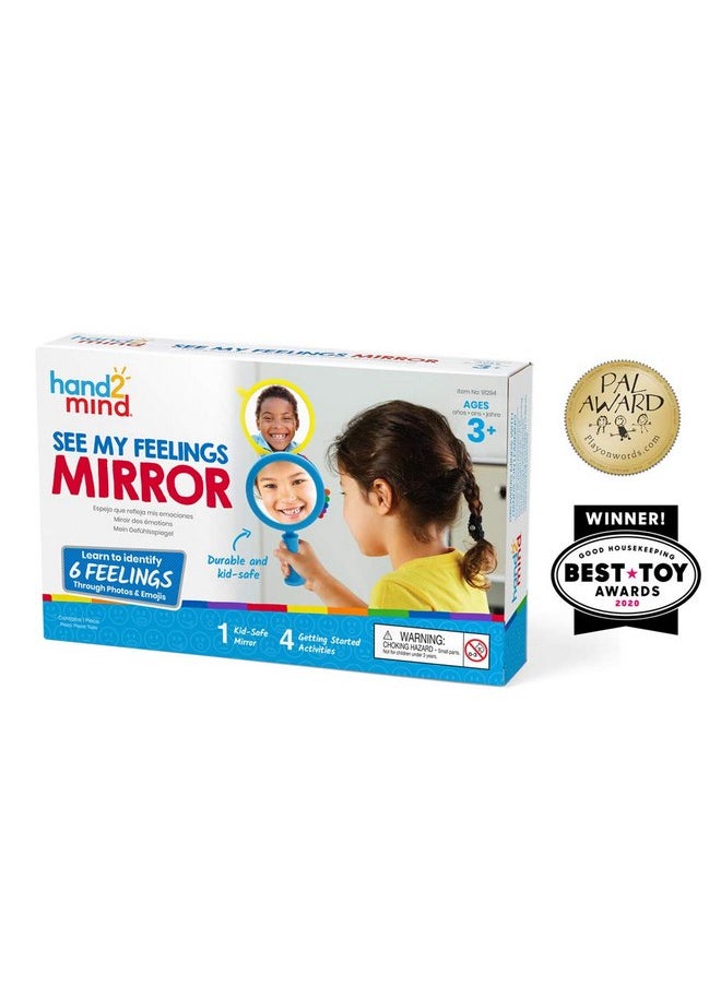hand2mind See My Feelings Mirror, Play Therapy Toys, Mindfulness for Kids, Emotional Regulation for Kids, Social Emotional Learning Activities, Calm Down Corner Supplies, Calming Corner (Set of 1)