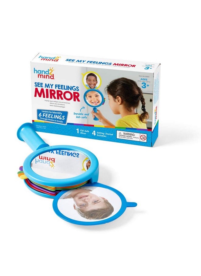hand2mind See My Feelings Mirror, Play Therapy Toys, Mindfulness for Kids, Emotional Regulation for Kids, Social Emotional Learning Activities, Calm Down Corner Supplies, Calming Corner (Set of 1)
