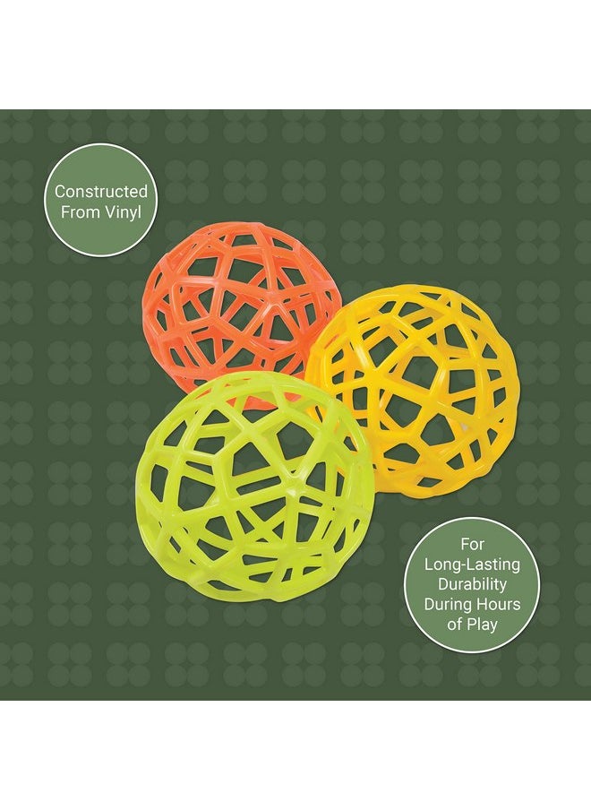 Constructive Playthings Kids Colorful Sensory Grab Balls, Multicolor (Set of 3)