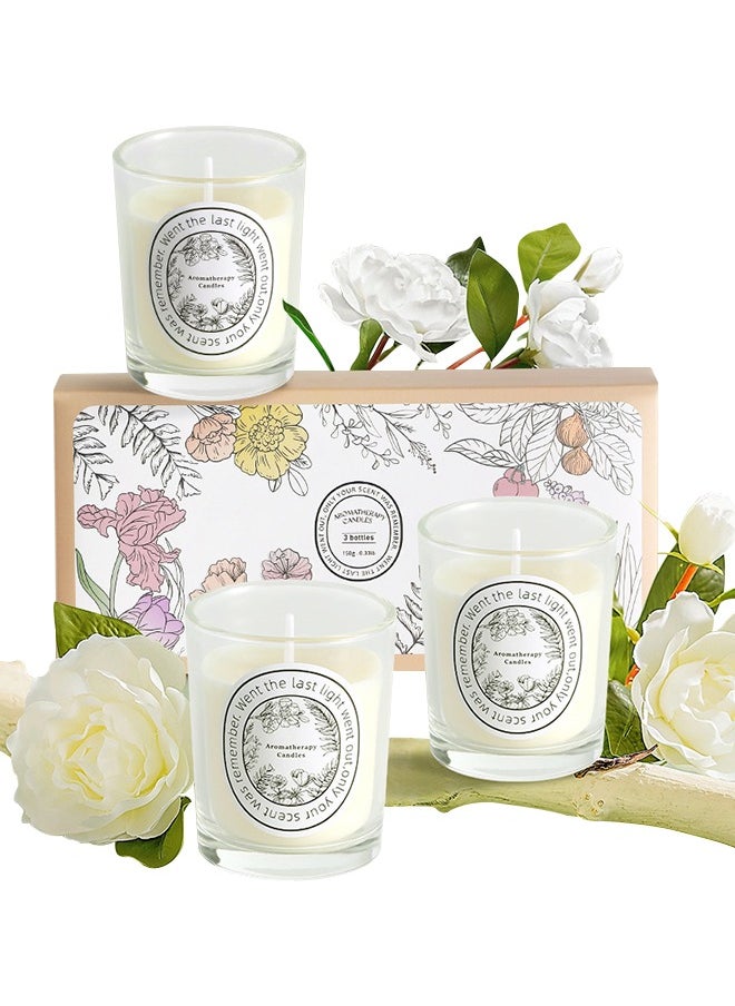 3pcs Scented Candle, Three Different Scents Single Wick Candle - Floral Scent