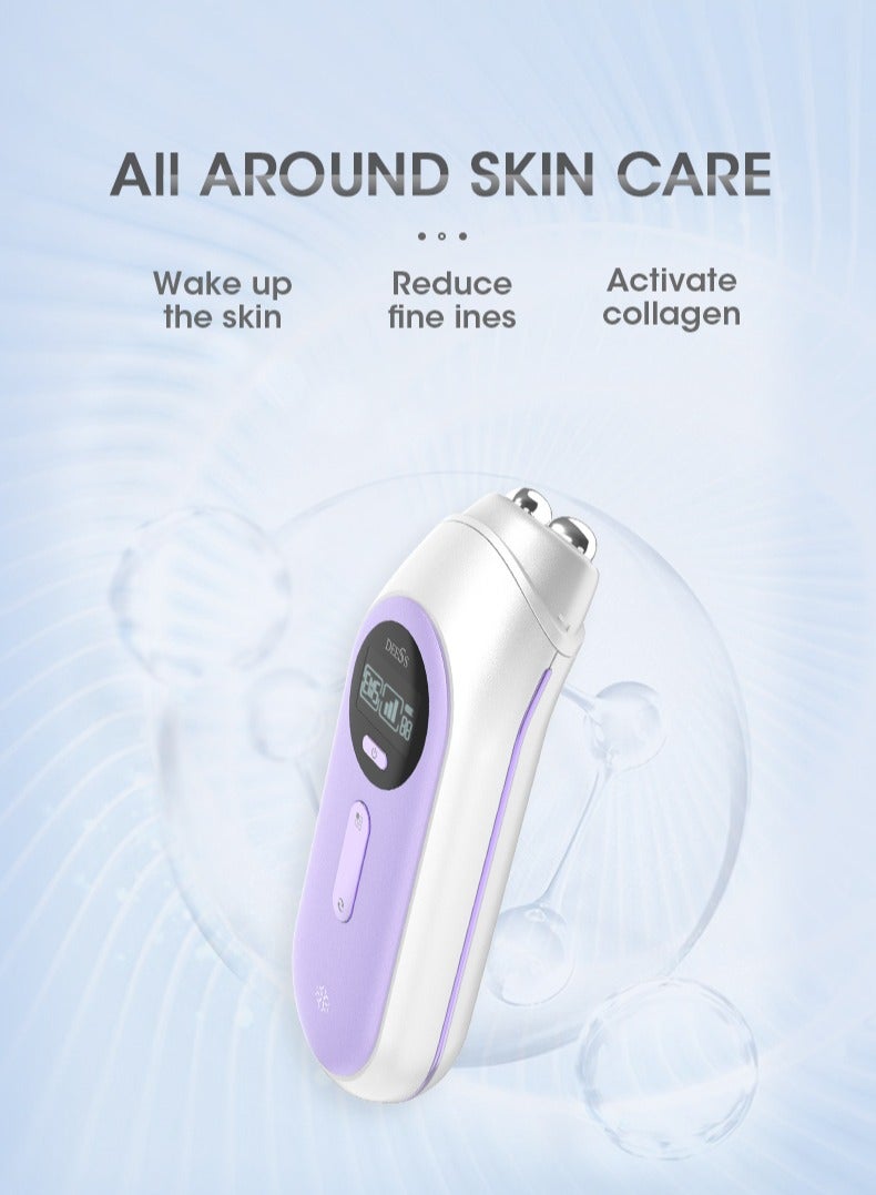 Rf Ems Skin Care Beauty Device Radio Frequency Anti-Aging Beauty Instrument Ems Microcurrent Face Lifting Instrument Purple