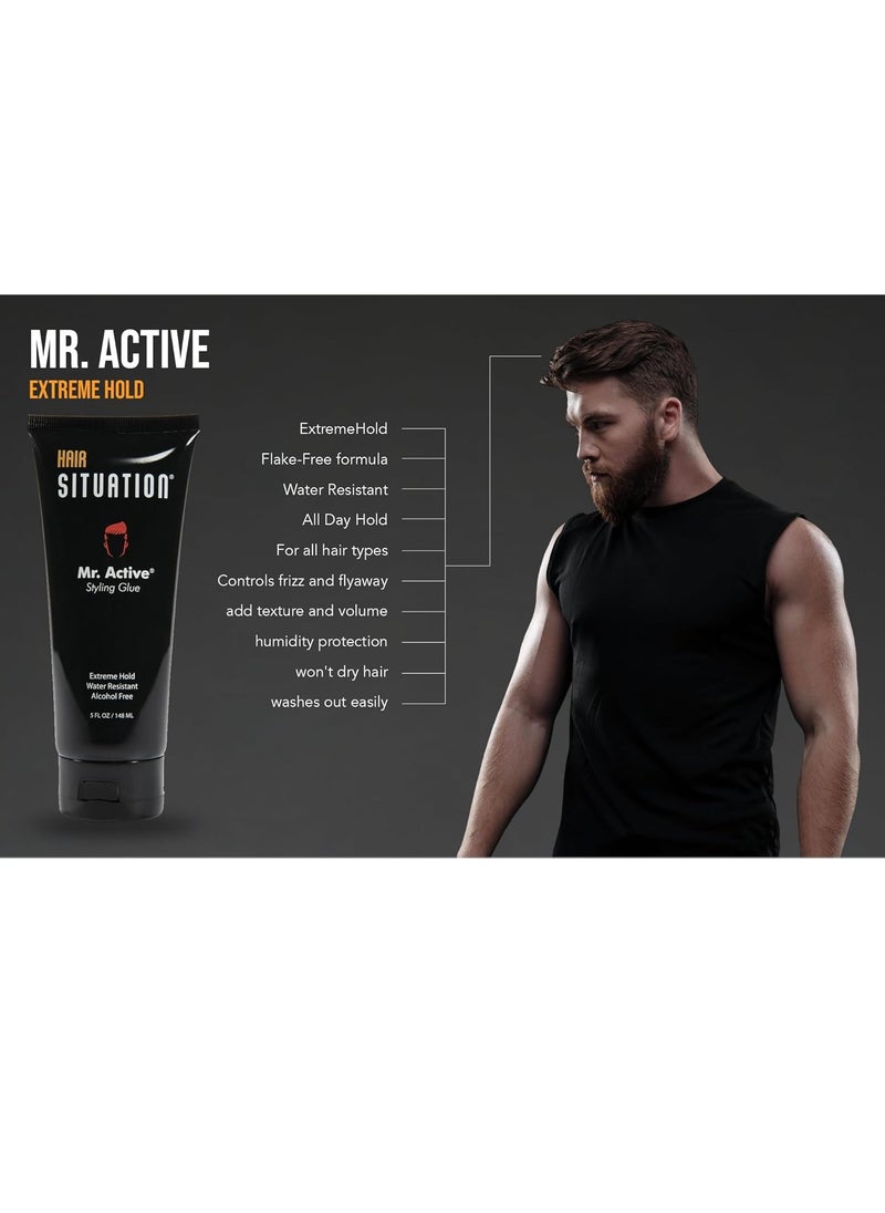Mr. Active Hair Gel Glue Extreme Strong Hold and Men Toiletry Bag