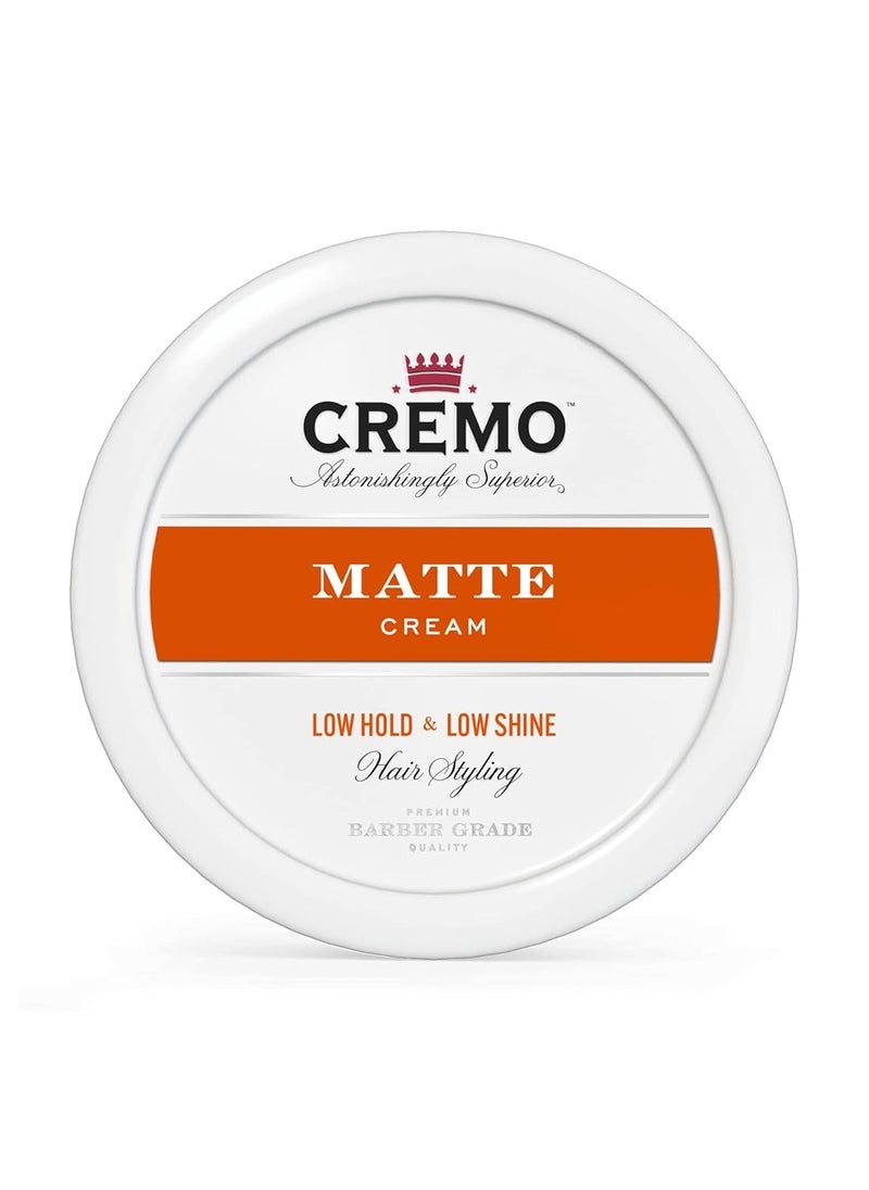 Cremo Premium Barber Grade Hair Styling Cream, Medium Hold, Medium Shine, 4 Oz & Premium Barber Grade Hair Styling Matte Cream, Light Hold, Low Shine, 4 Oz
