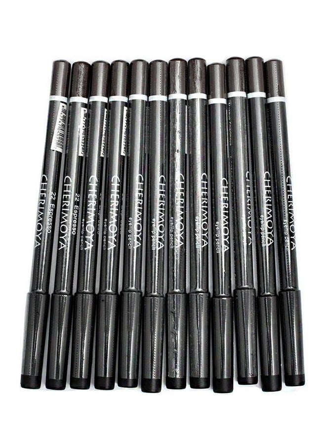 Makeup Eye & Lip Liner Pencil Espresso 12 Pieces