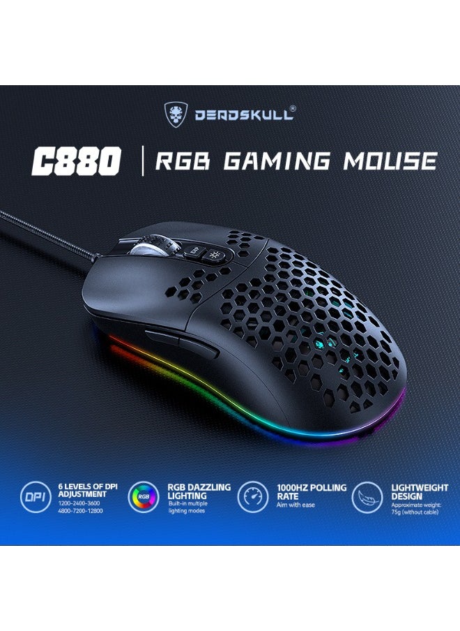 DEADSKULL 4-in-1 Gaming Combo Wired Keyboard, Mouse, Headphone & Mouse Pad PC Gaming Kit 4 Bundle Set - C880