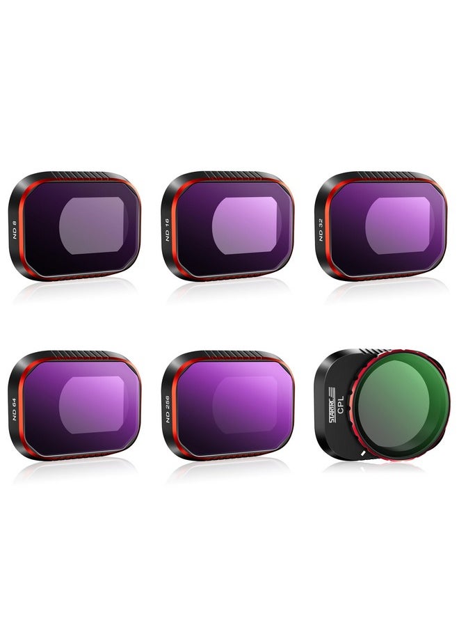 Nd Filters Set For Dji Mini 4 Pro Accessories -6 Pack (Nd8,Nd16,Nd32,Nd64,Nd256,Cpl)(Aluminum Version)
