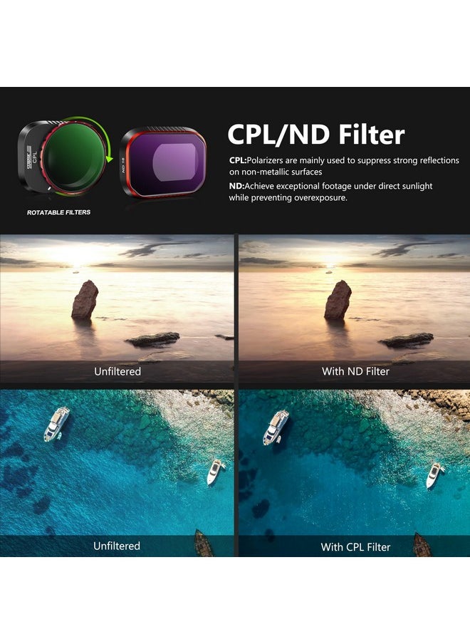Nd Filters Set For Dji Mini 4 Pro Accessories -6 Pack (Nd8,Nd16,Nd32,Nd64,Nd256,Cpl)(Aluminum Version)