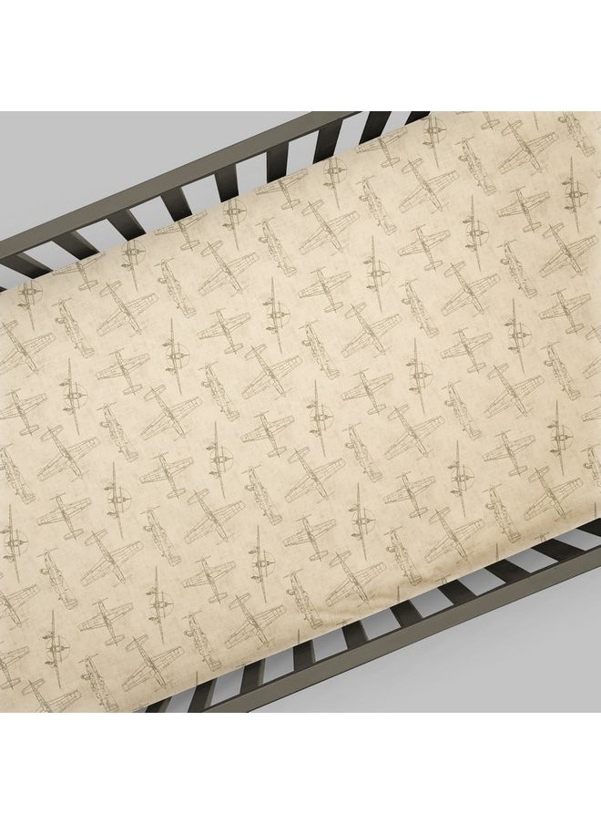 Glenna Jean Airplanes Crib Sheet Fitted 28