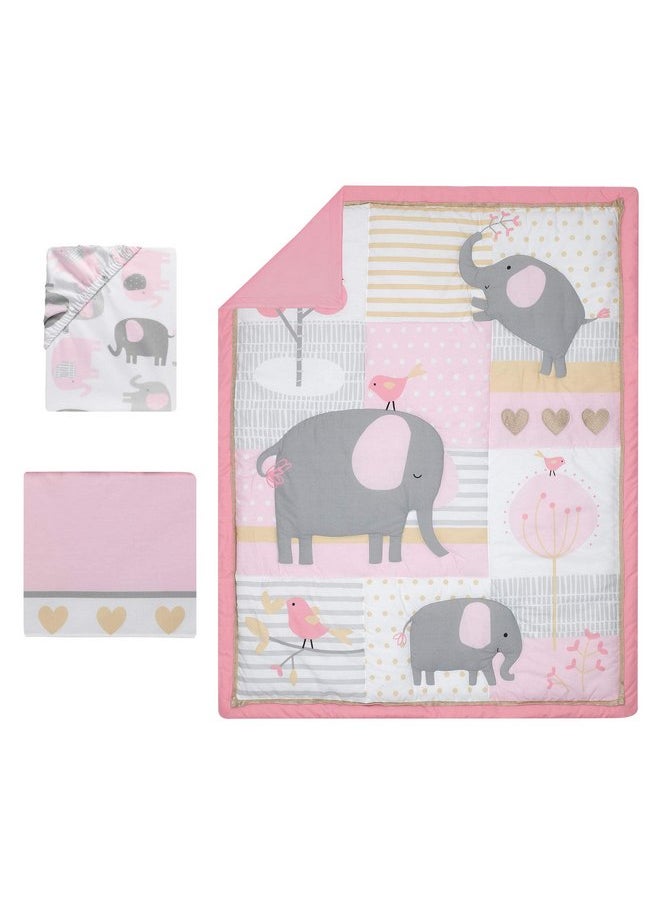 Bedtime Originals Eloise 3-Piece Crib Bedding Set, Pink (Pack of 1)