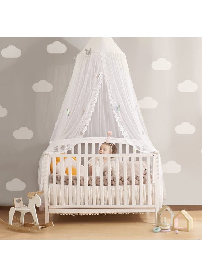 LOAOL Kids Bed Canopy with Lace Hanging Canopy Net for Baby Crib Nook Castle Game Tent Nursery Play Room Decor (butterfly)