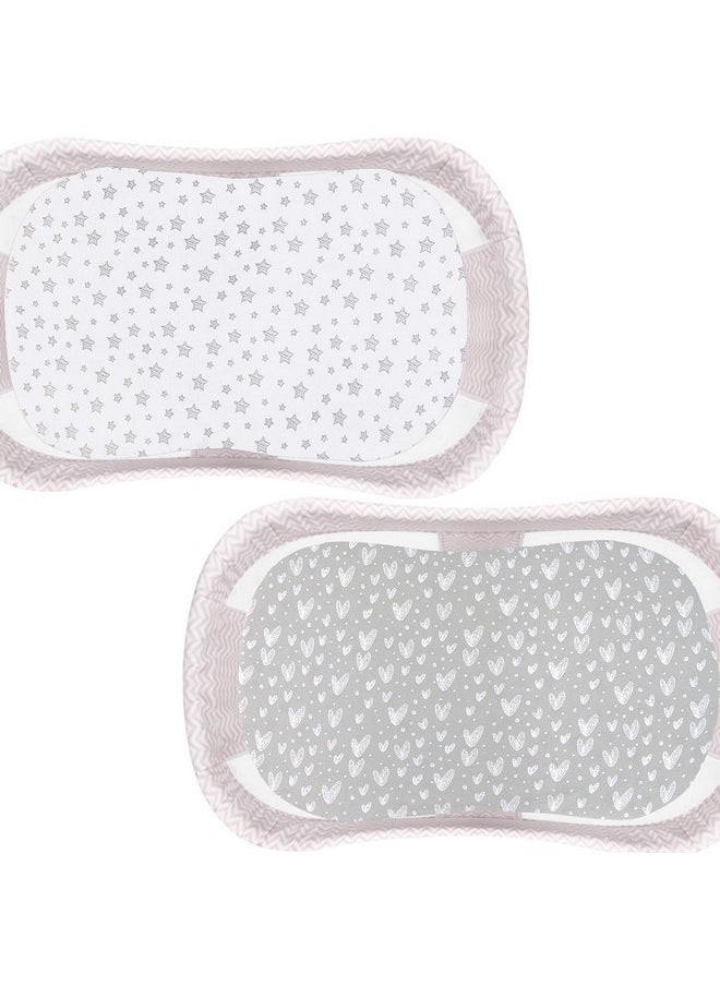 Bassinet Sheets Compatible with Halo Bassinest Swivel, Flex, Glide, Premiere & Luxe Series Sleeper, 2 Pack, 100% Jersey Knit Cotton Sheets, Breathable and Heavenly Soft, Grey and White Print for Baby