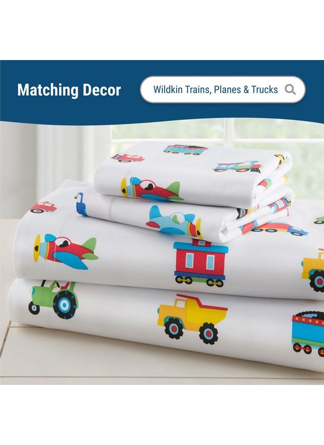 Wildkin Kids Microfiber Pillow Case for Boys and Girls, Soft Breathable Microfiber Fabric, Measures 20 x 30 Inches, Fits a Standard Size Pillow (Trains, Planes and Trucks)