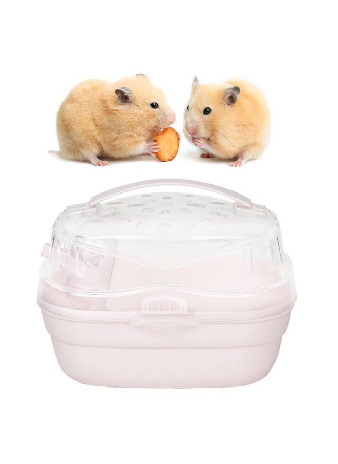 Zerodis Portable Hamster Cage, Small Animal Carrier Rat Carry Cage Hamster Carry Case Cage Portable Carrier Hamster Carry Case Cage for Hamster Small Animals (Light Cherry)