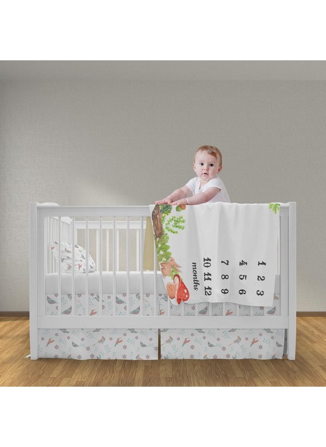 Mushroom Baby Stuff, Woodland Squirrels Baby Monthly Milestone Blanket for Newborn Photo Taken - Baby Age Blanket with 2 Frame