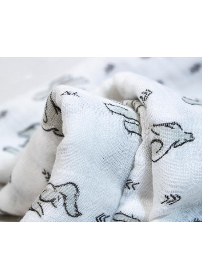 Muslin Baby Blanket - Gray Cactus Coyote -Extra Soft Multipurpose Swaddle Blanket - Western Inspired